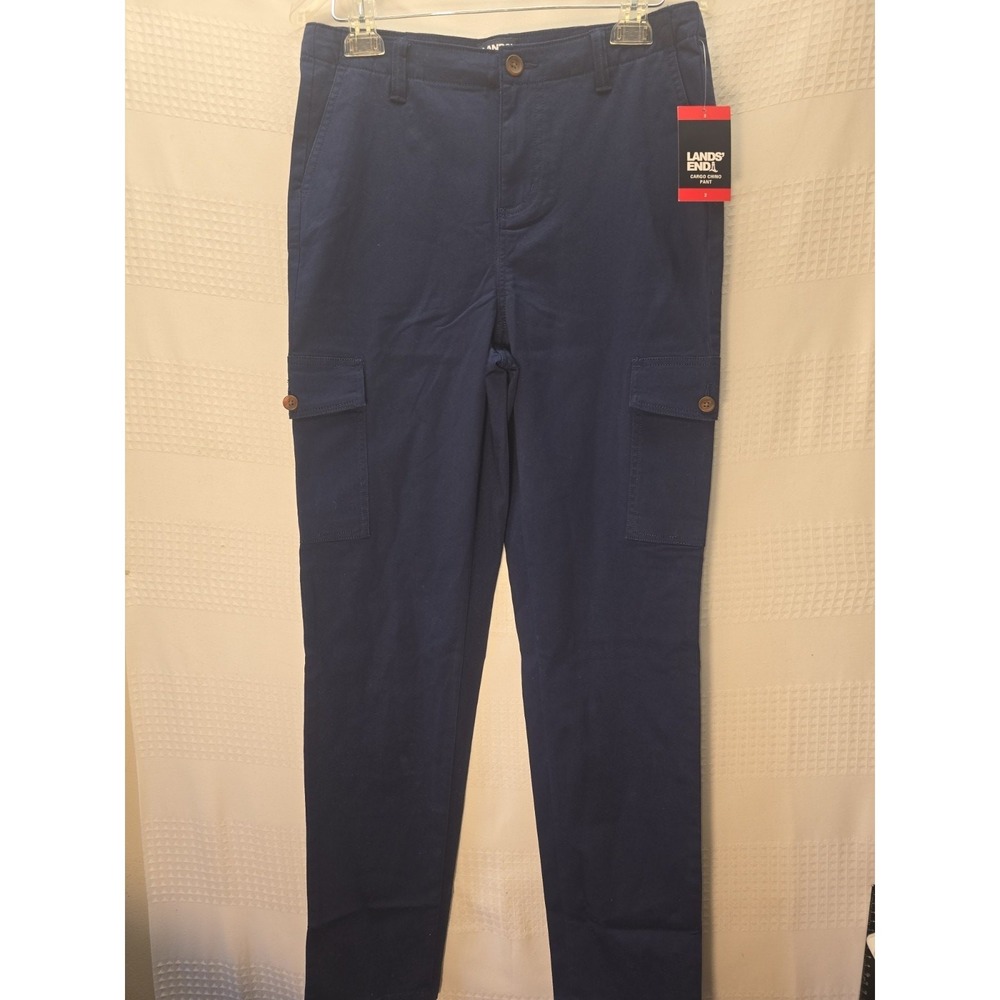 Lands' End Women's Slim Fit Mid Rise Cargo Chino Pant